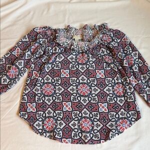 Michael Kors Red and Blue Patterned Top